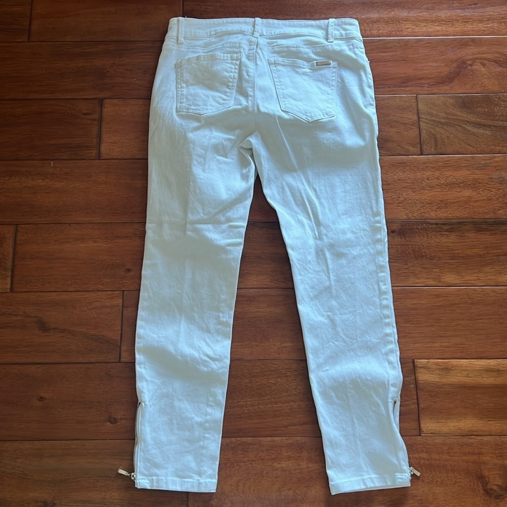White House Black Market Skinny Crop White Jeans Size 6 - Picture 6 of 7